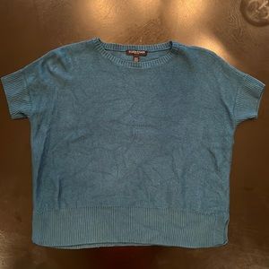 Eileen Fisher petite teal short-sleeved top, size PP